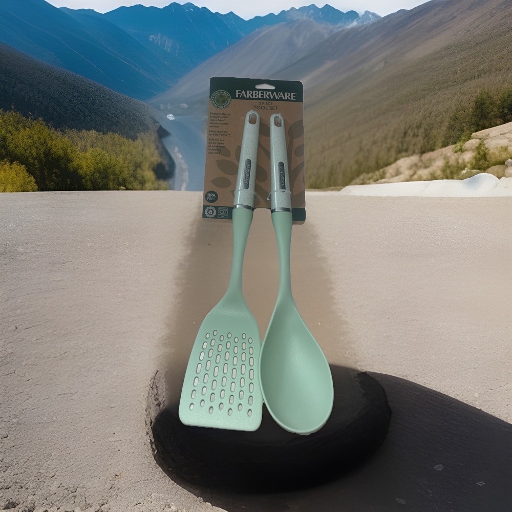 Brand New Farberware Cooking Utensils Nylon Slotted‎ Turner & Basting Spoon Set